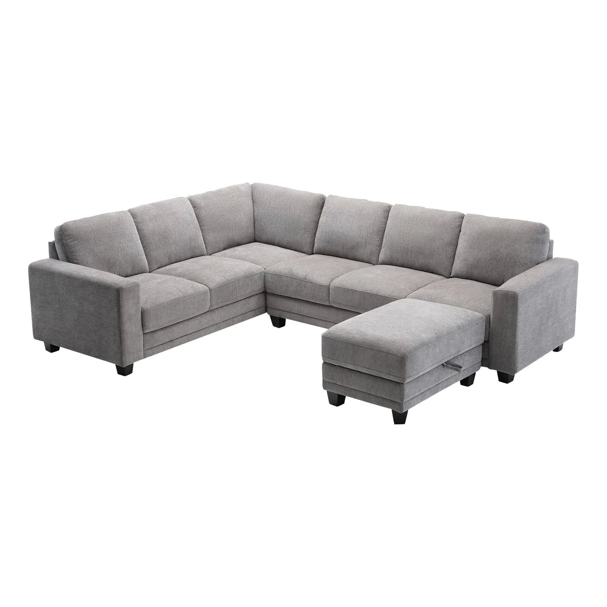 Santana Fabric Sectional with Storage Ottoman - Retail $1399