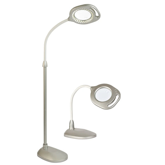 OttLite 2-in-1 LED Magnifier Floor and Desk Lamp- Retail $67