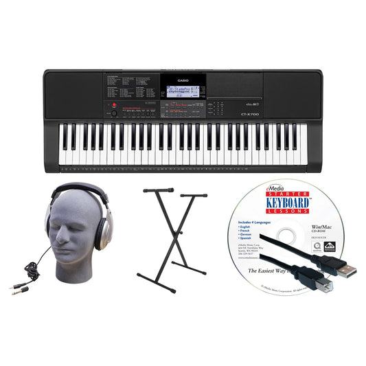 NEW - Casio CT-X700 Premium Portable Keyboard Bundle - Retail $209