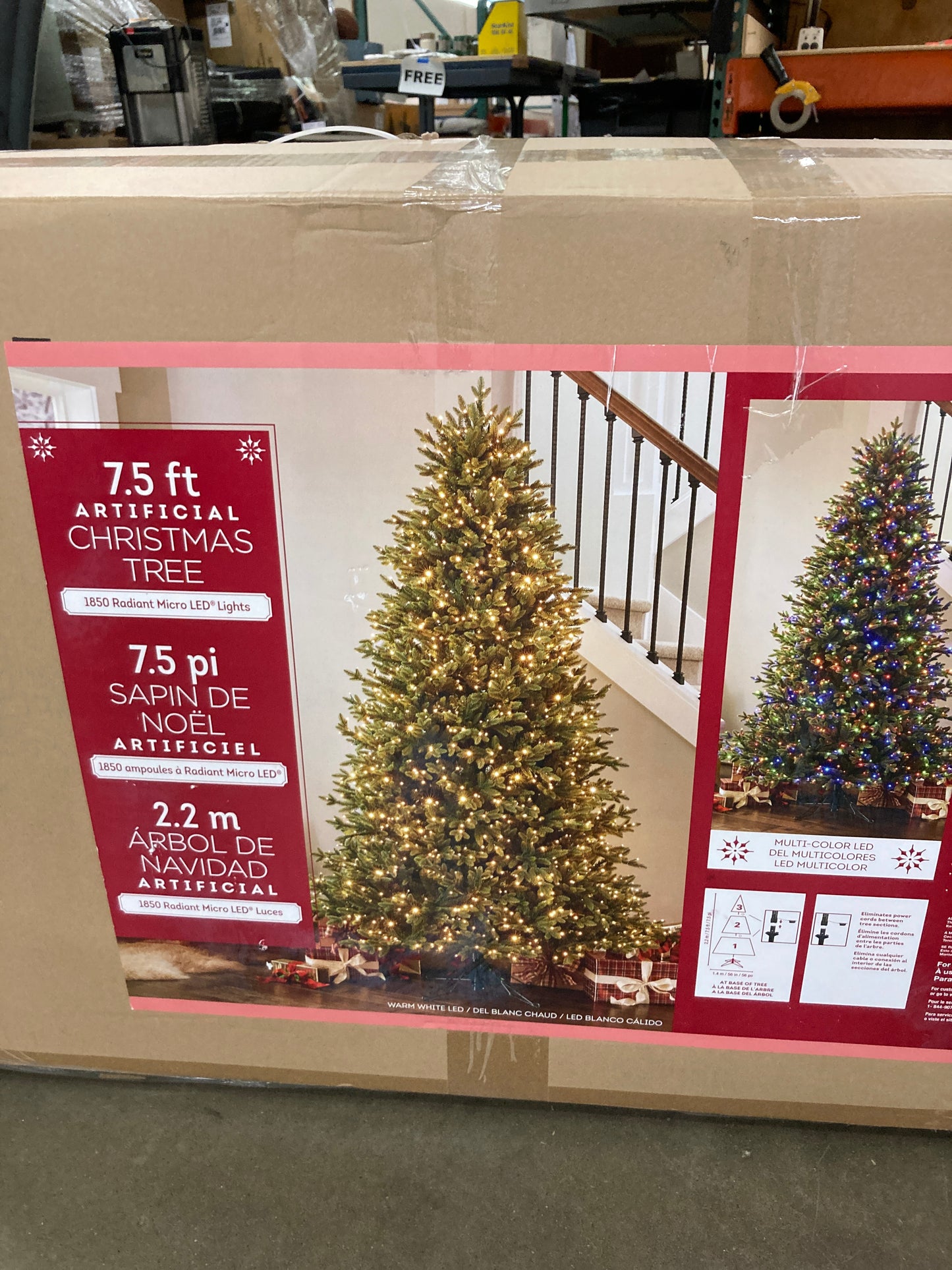 Costco - 7.5′ Pre-Lit Radiant Micro LED Artificial Christmas Tree - Retail $499 Default Title