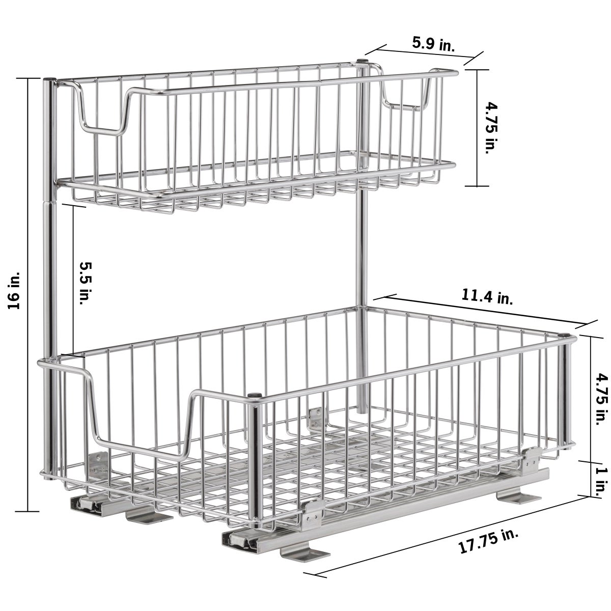 TRINITY Wire Undersink Organizer with Slide - Retail $34