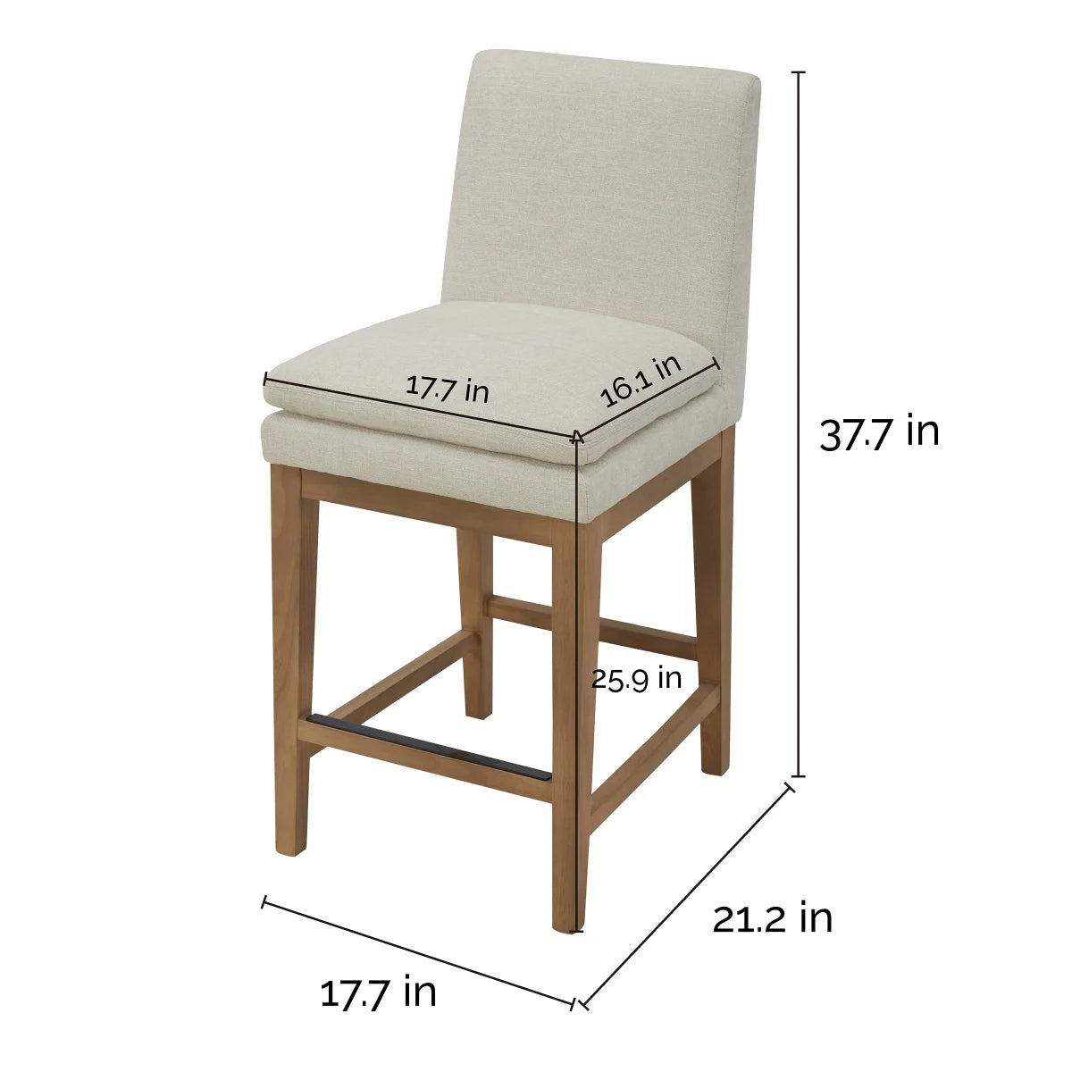 Rylee Fabric Counter Stool, 2-pack - Retail $369