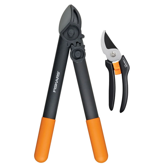 Fiskars 15 inch Lopper and Hand Pruner Set - Retail $30