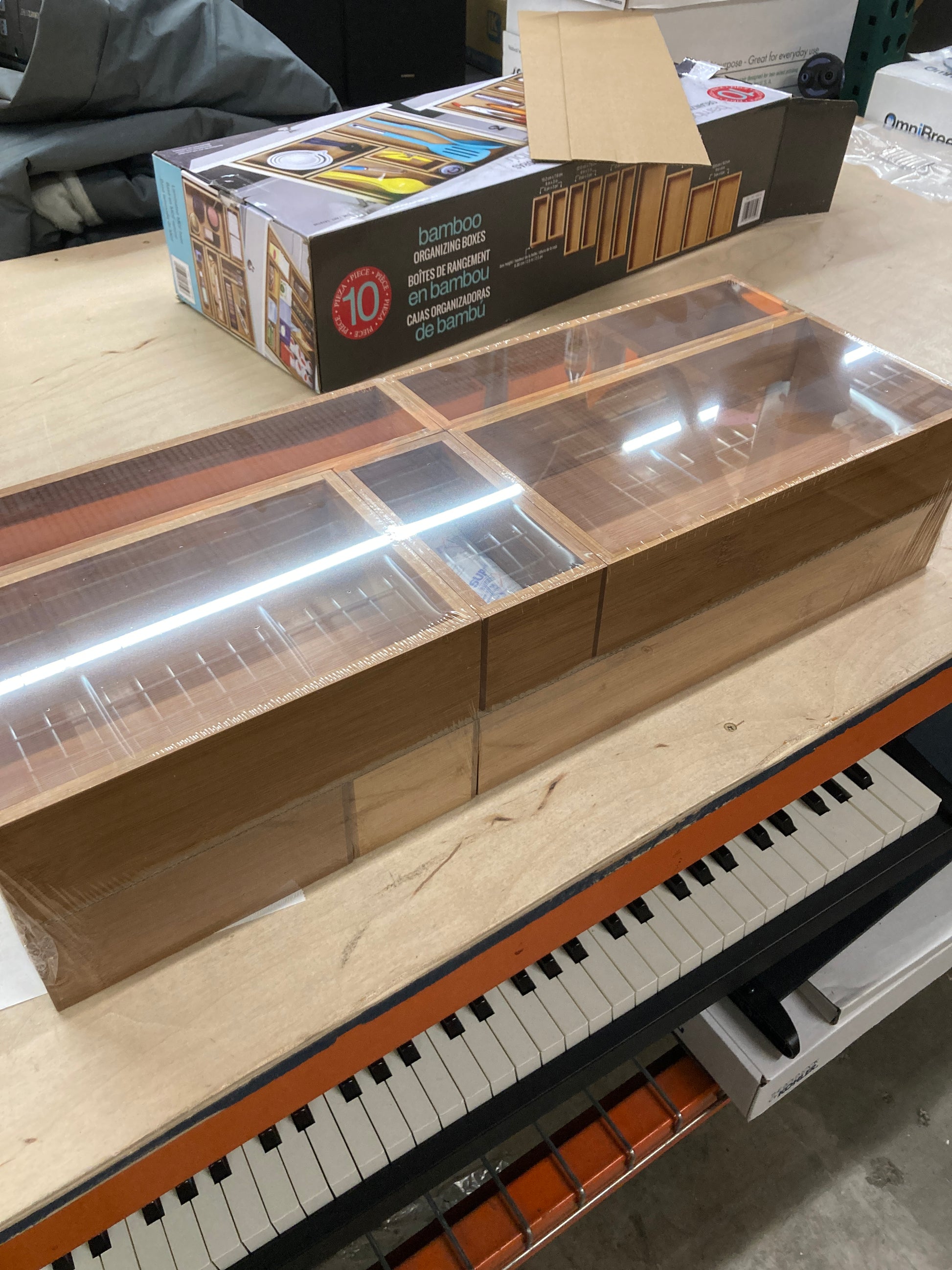 Seville Classics 10-piece Bamboo Storage Box Organizer Set - Retail $29 Default Title