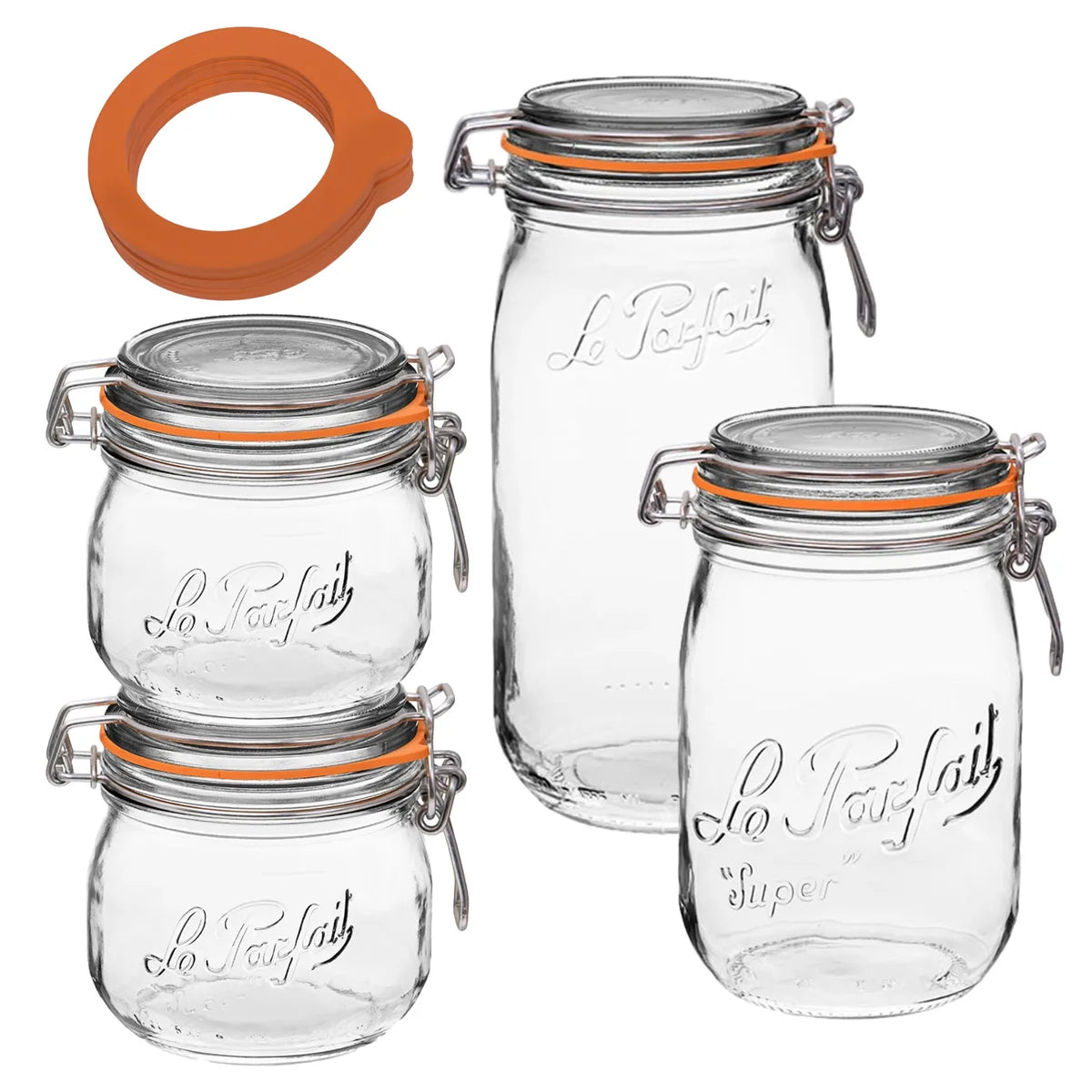 Le Parfait Super Canning Jars, Set of 4 - Retail $24