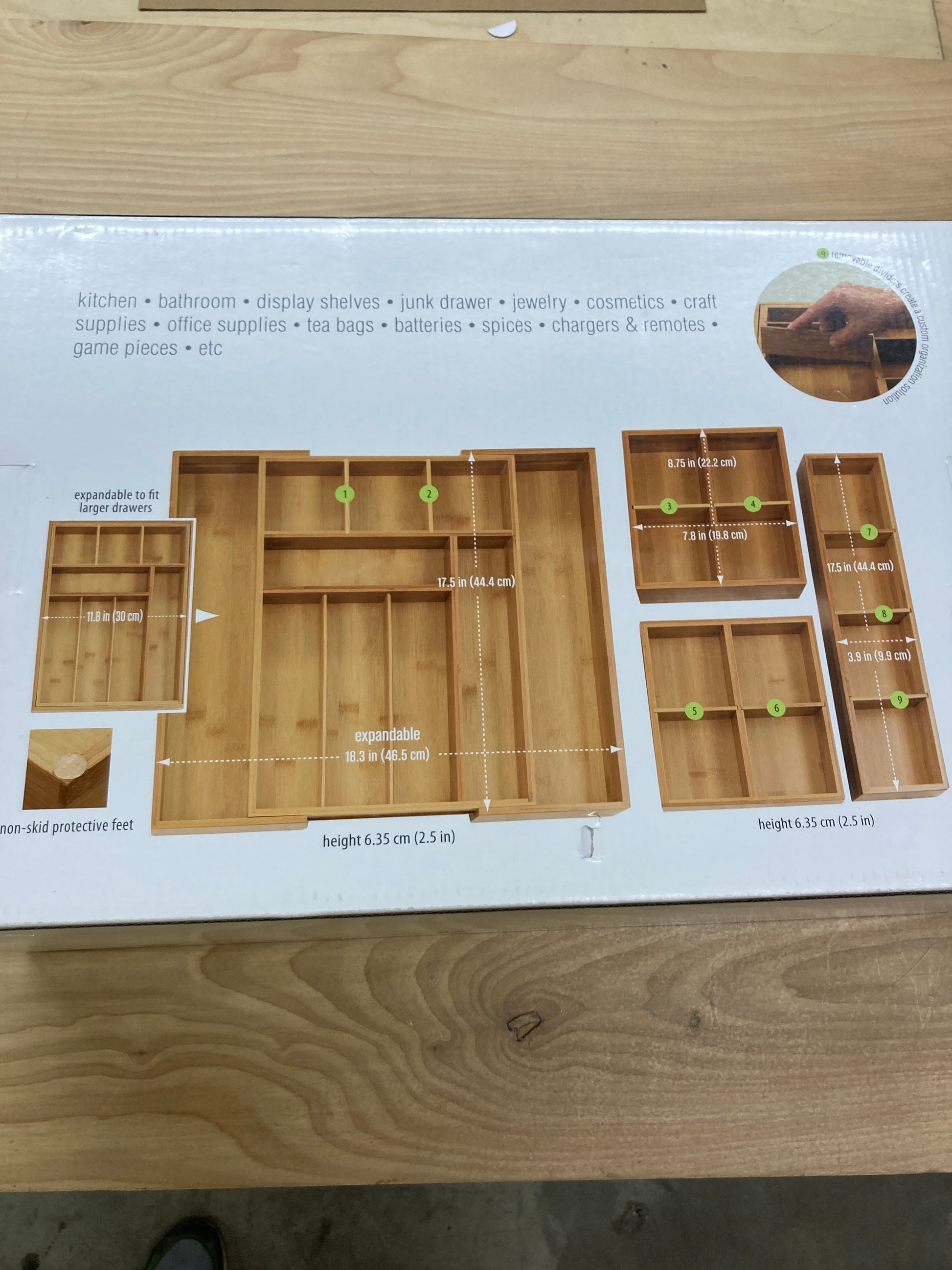 Seville Classics 4-piece Bamboo Expandable Drawer Organizer - Retail $39 Default Title