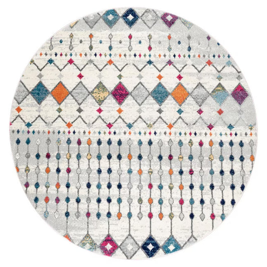nuLOOM Blythe 6 x 6 (ft) Loomed Polypropylene Multi Round Indoor Trellis Area Rug - Retail $79