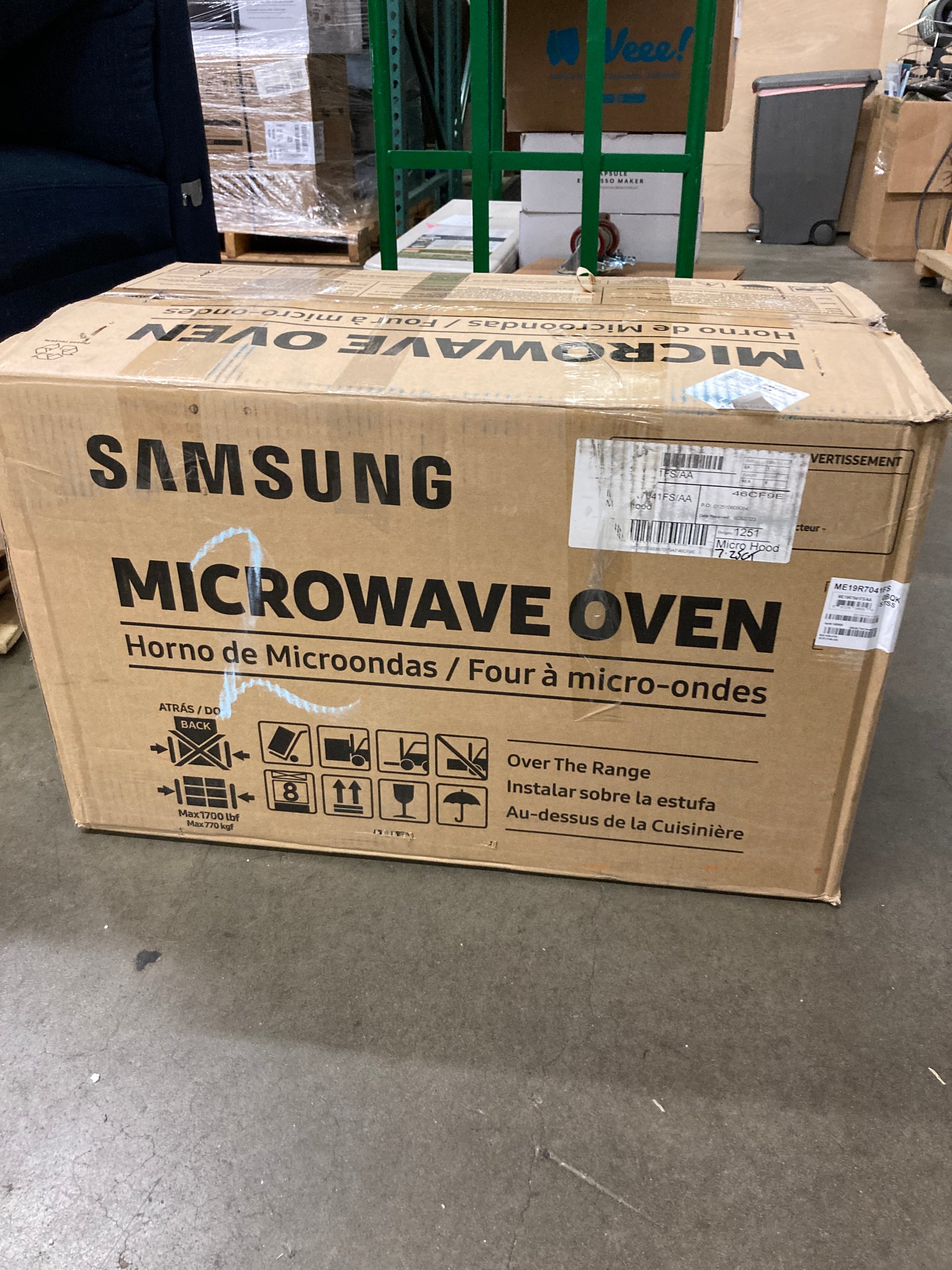 NEW - Samsung 1.9 Cu. Ft. Over-the-Range Microwave with Sensor Cook ME19R7041FS - Retail $419 Default Title