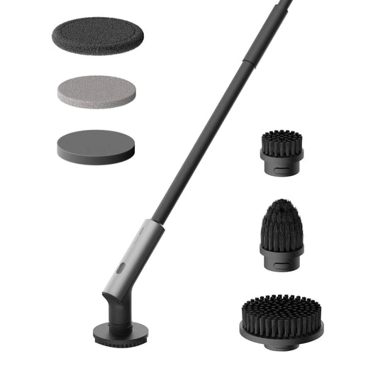 HOTO Cordless Spin Scrubber: 2.5 N·M torque, six brush heads, IPX7 rated - Retail $50