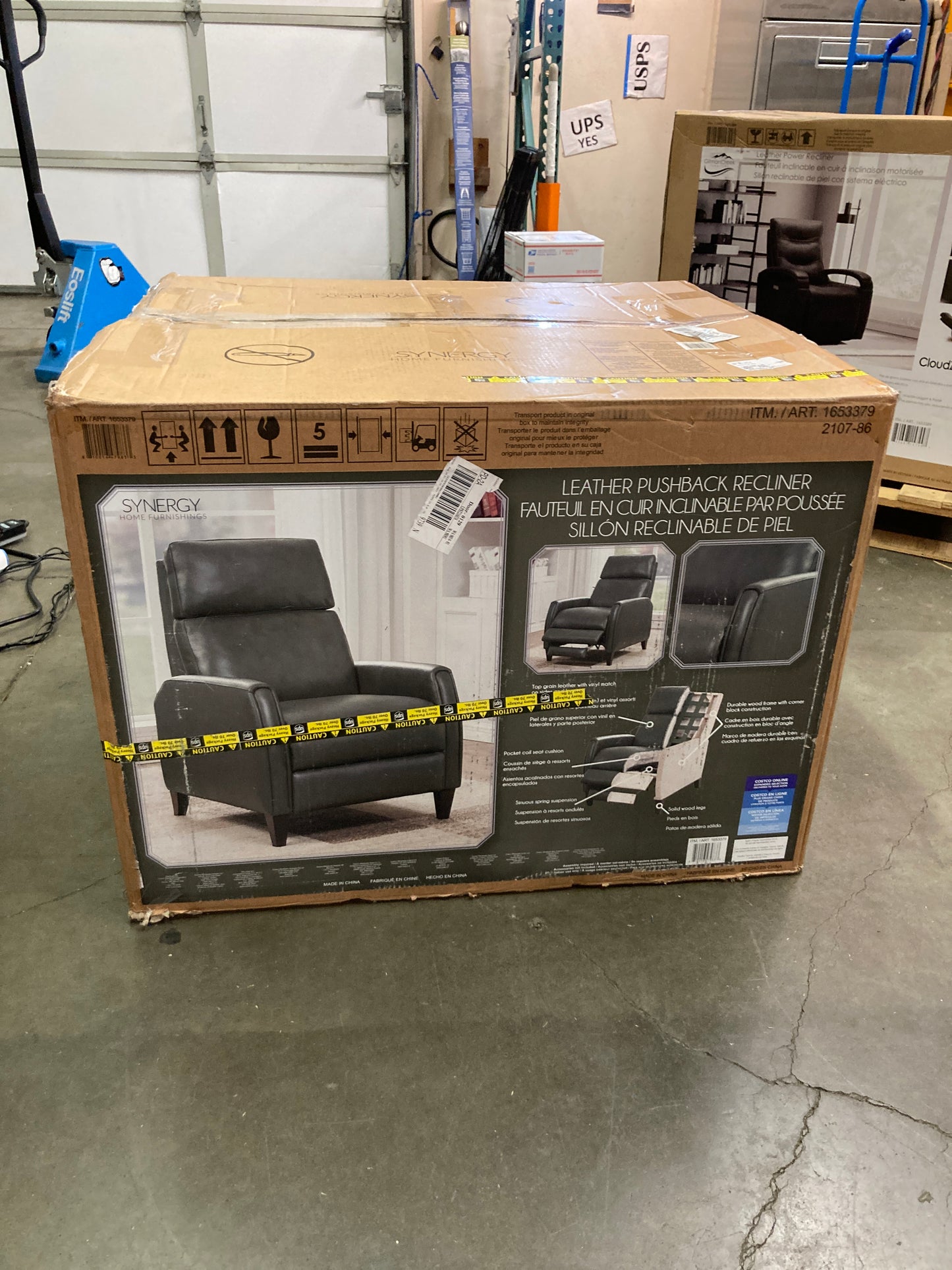 Costco - Decklyn Leather Pushback Recliner - Retail $549 Default Title