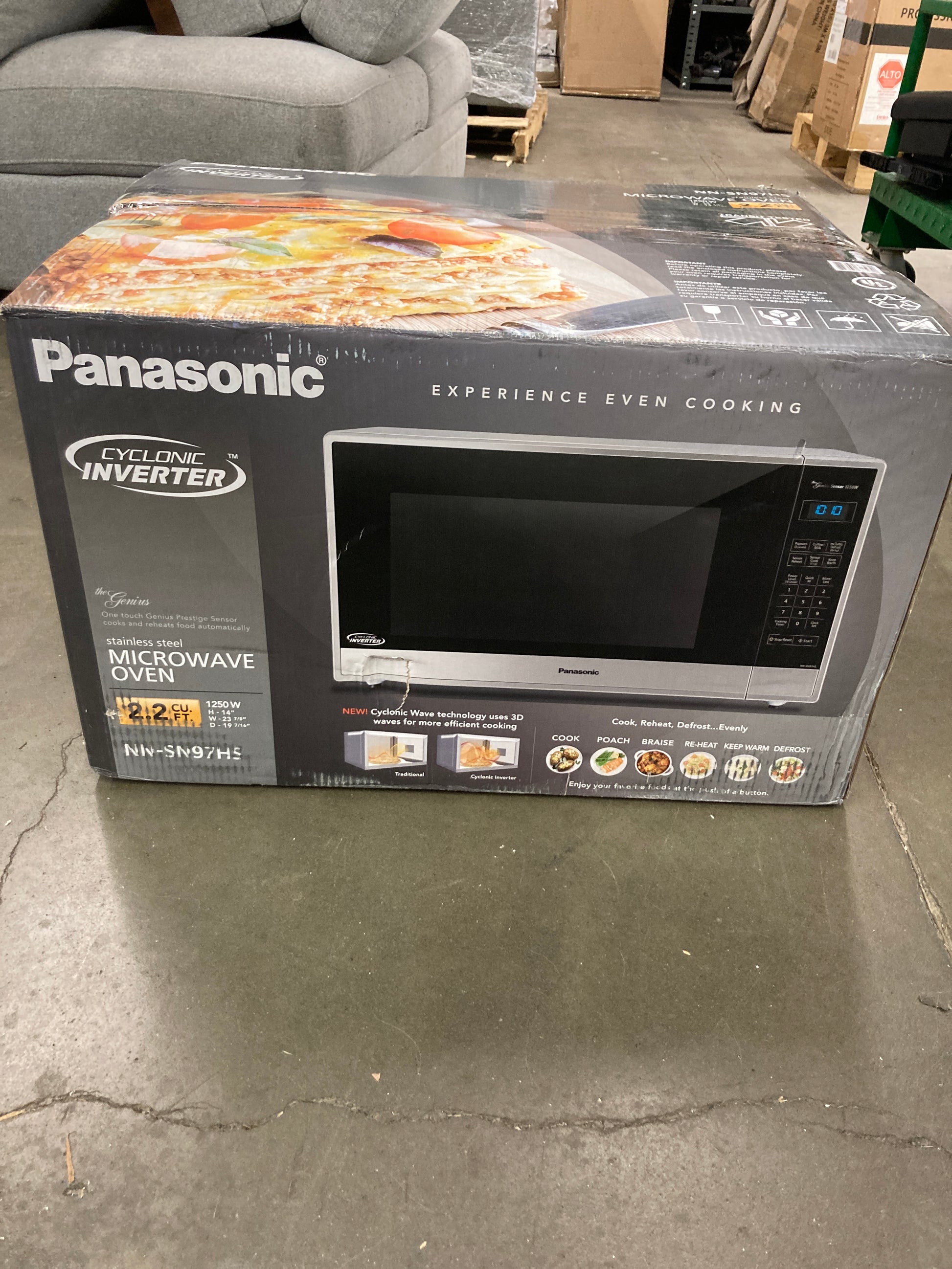 Panasonic Family Size 2.2CuFt Countertop Microwave Oven with Cyclonic Inverter Technology NN-SN97HS Default Title
