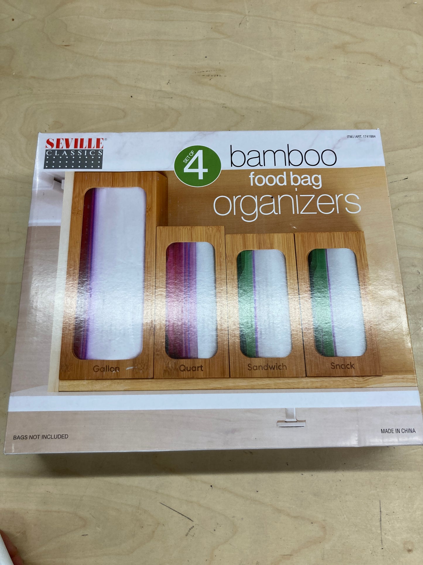 Costco - Seville Bamboo Food Bag Organizer 4-piece Set - Retail $24 Default Title