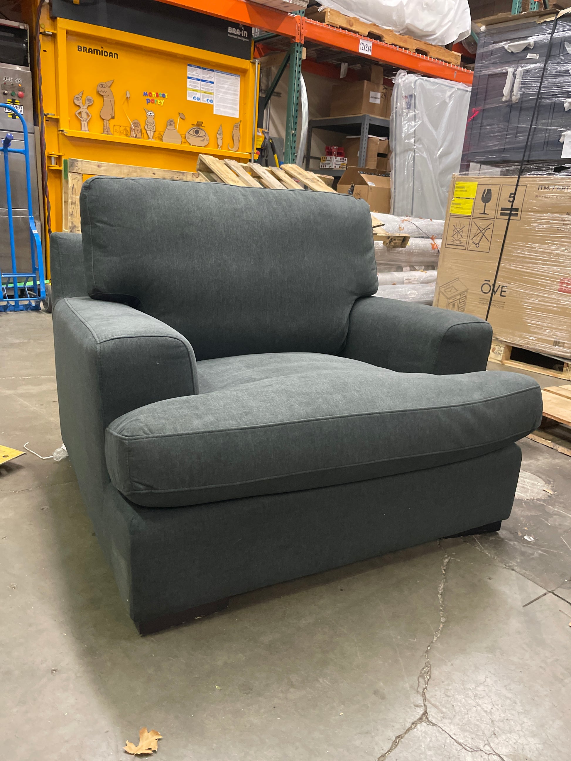 Stone & Beam Lauren Down-Filled Oversized Living Room Accent Armchair, 46"W Chair, Pepper - Retail $678 Default Title