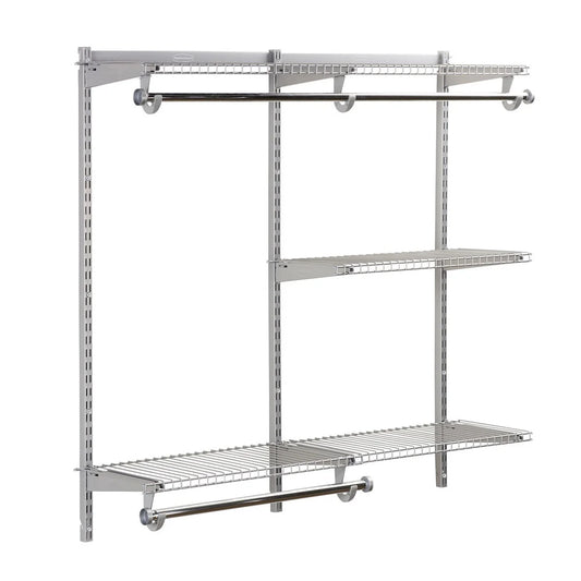 Rubbermaid Configurations 4' to 8' Expandable Closet Kit, Titanium - Retail $99