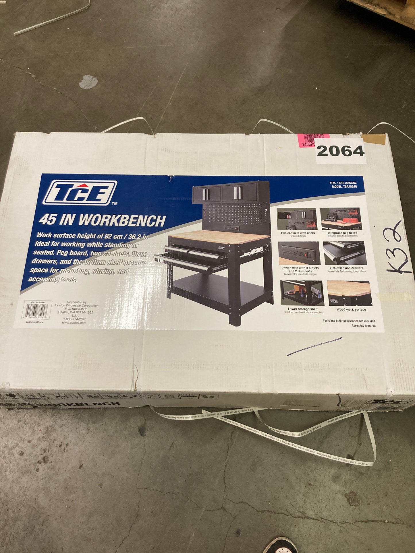 Costco - Torin 45" 3-Drawer Workbench with Hanging Cabinet - Retail $449 Default Title