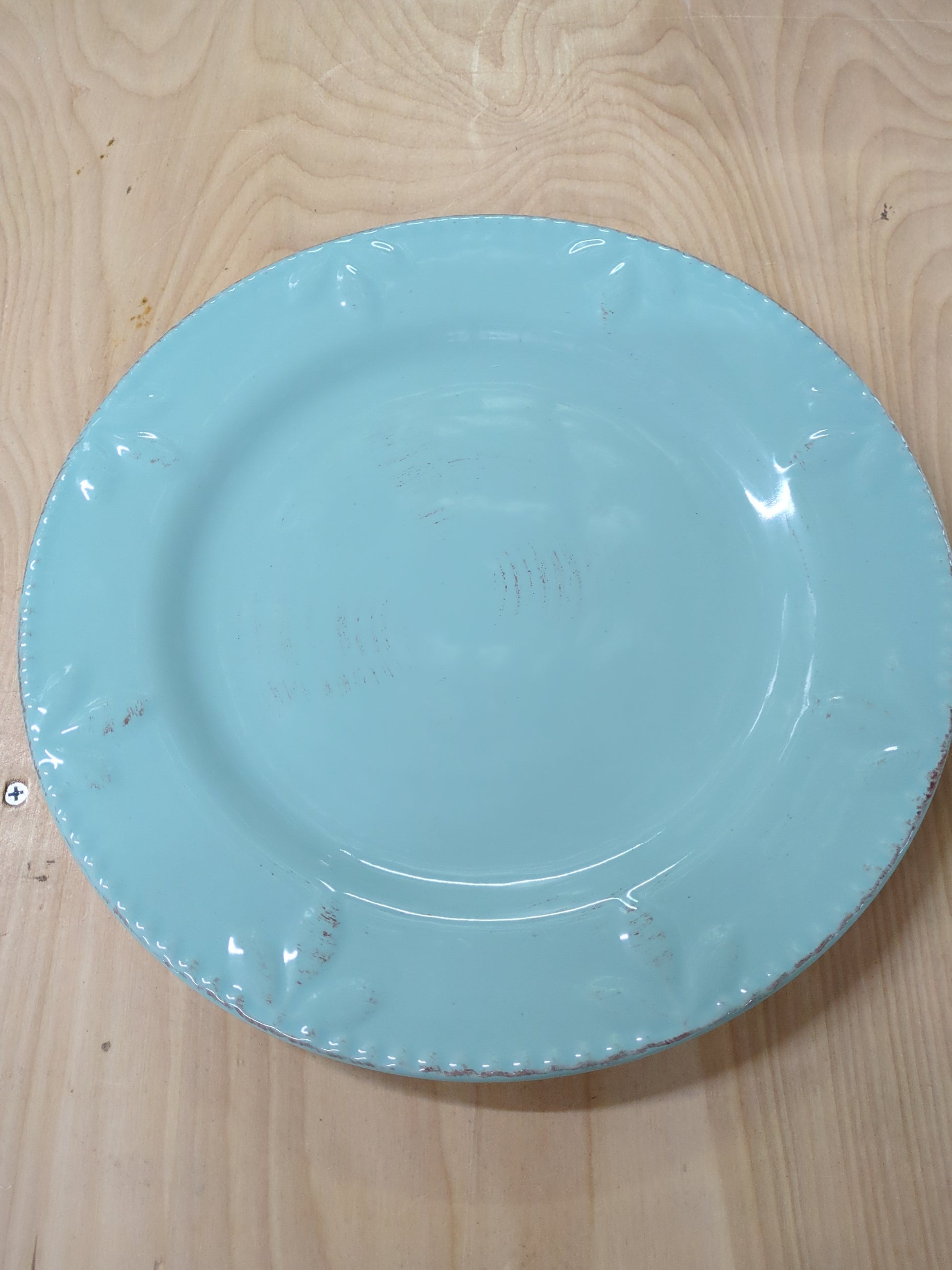 Signature Housewares 4 Piece Sorrento Collection Stoneware Dinnerware Set, Aqua Blue - Retail $27