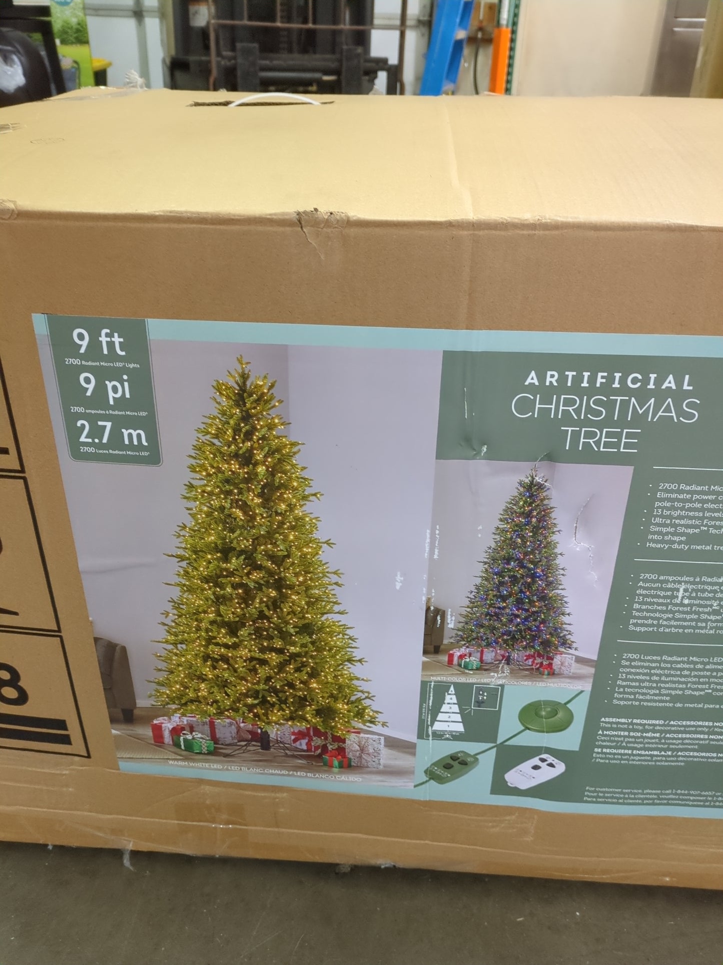 NEW - Costco - 9' Pre-Lit Radiant Micro LED Artificial Christmas Tree - Retail $599