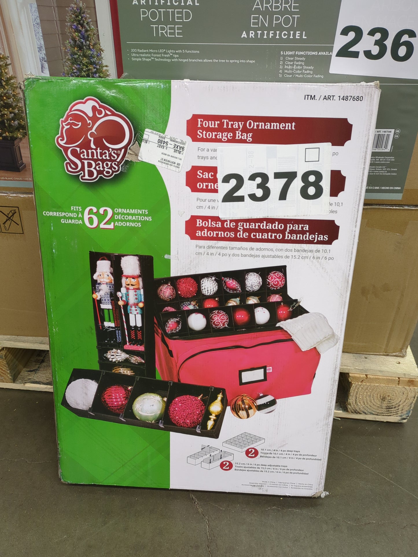 Costco - 4 Tray, 62 Christmas Ornament Storage Bag - Retail $64