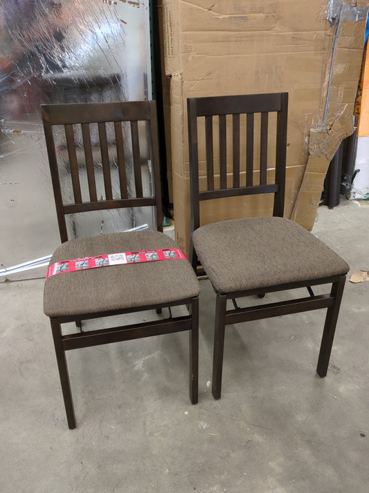 Costco - Stakmore Solid Wood Padded Folding Chair - Two Chairs, Espresso - Retail $78