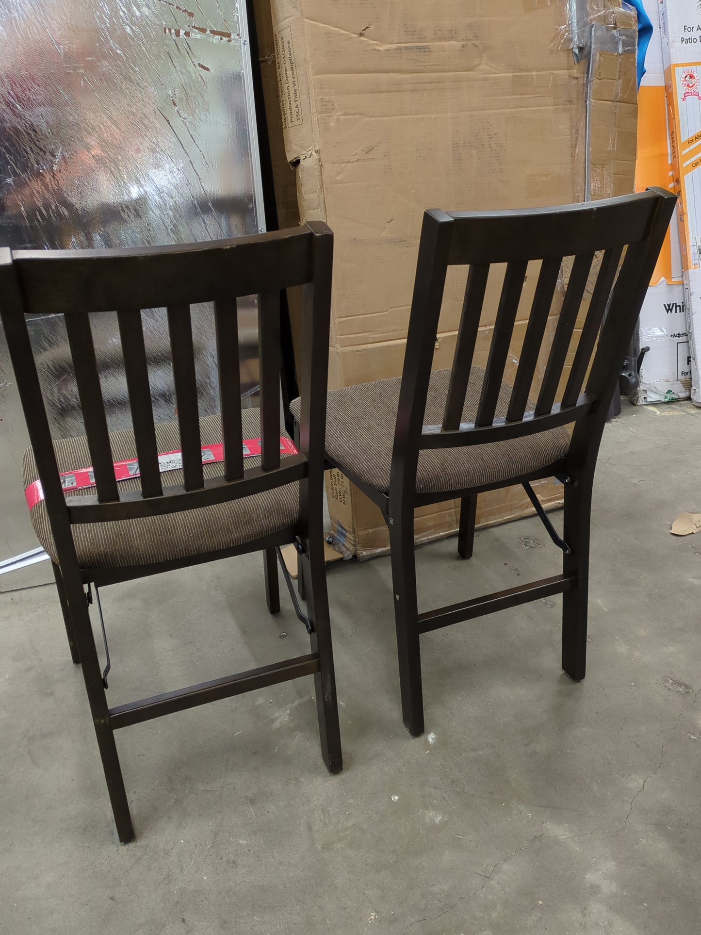 Costco - Stakmore Solid Wood Padded Folding Chair - Two Chairs, Espresso - Retail $78