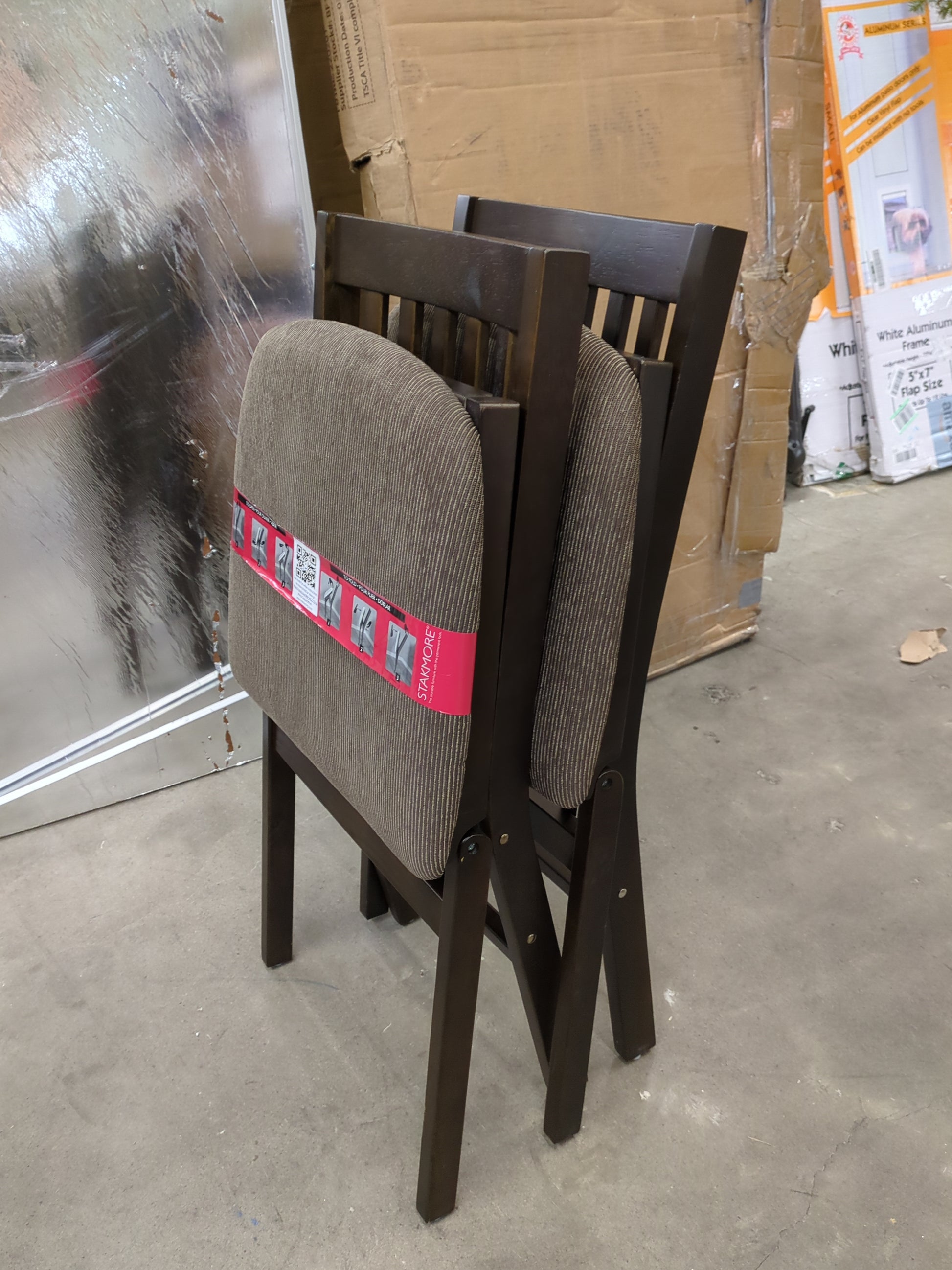 Costco - Stakmore Solid Wood Padded Folding Chair - Two Chairs, Espresso - Retail $78