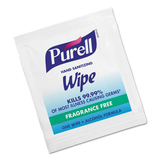 Purell Sanitizing Hand Wipes, Individually Wrapped, 5 x 7, Unscented, White, 100/Carton - Retail $85