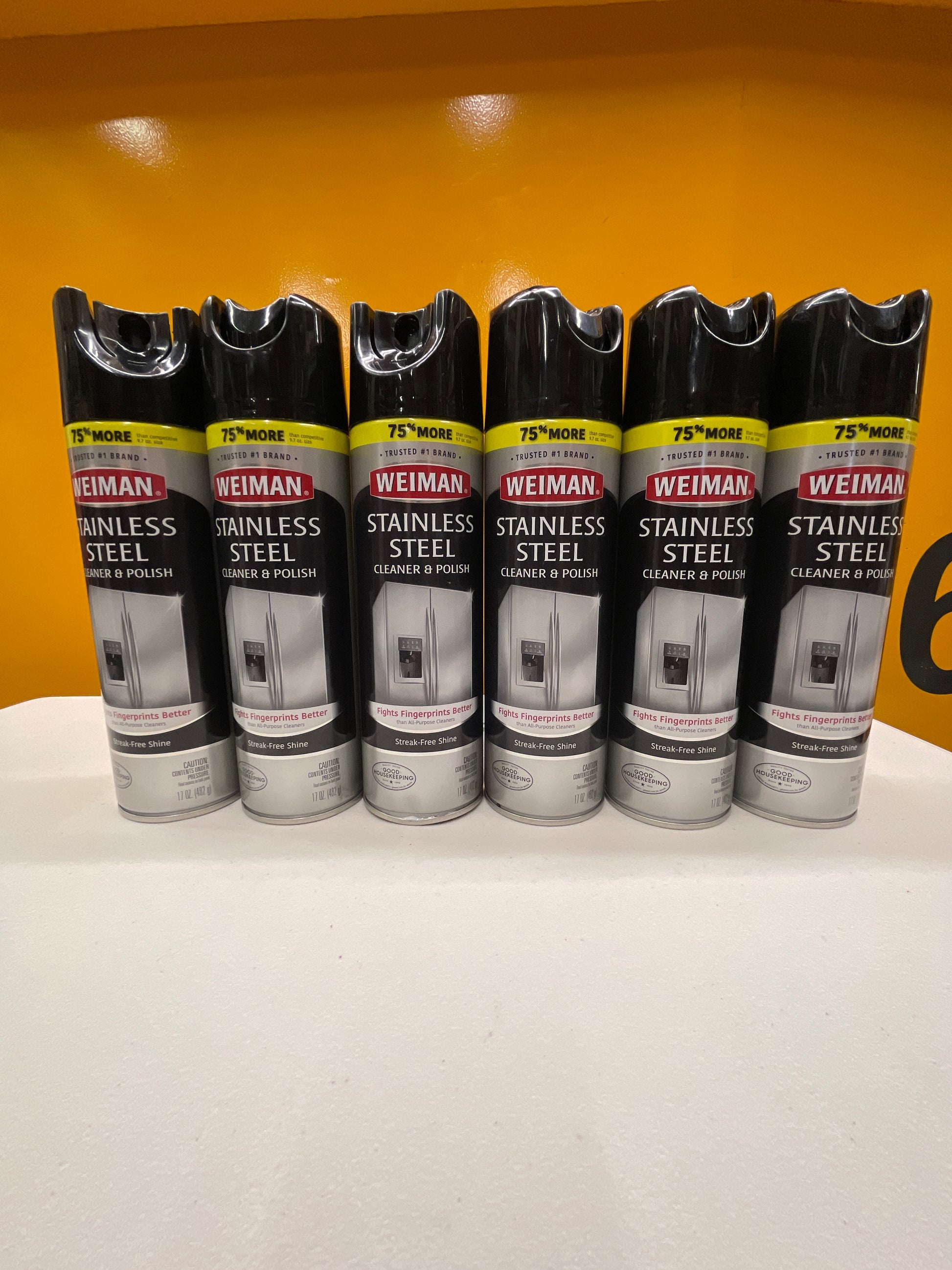 Weiman Stainless Steel Cleaner and Polish, 6 Aerosol Cans (WMN49CT) - Retail $40