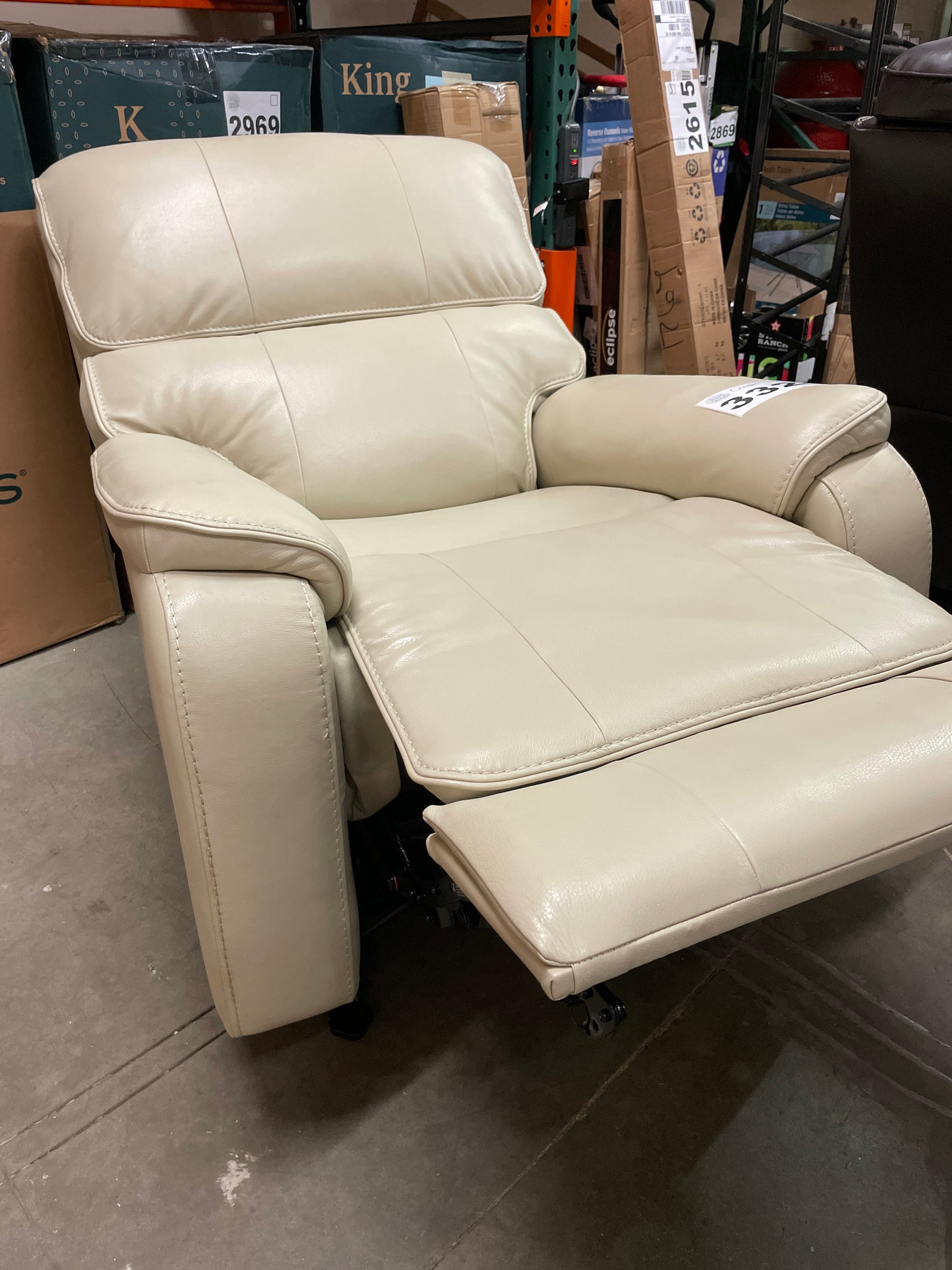 Costco - Barcalounger Columbia Leather Power Recliner with Power Headrest - Retail $799