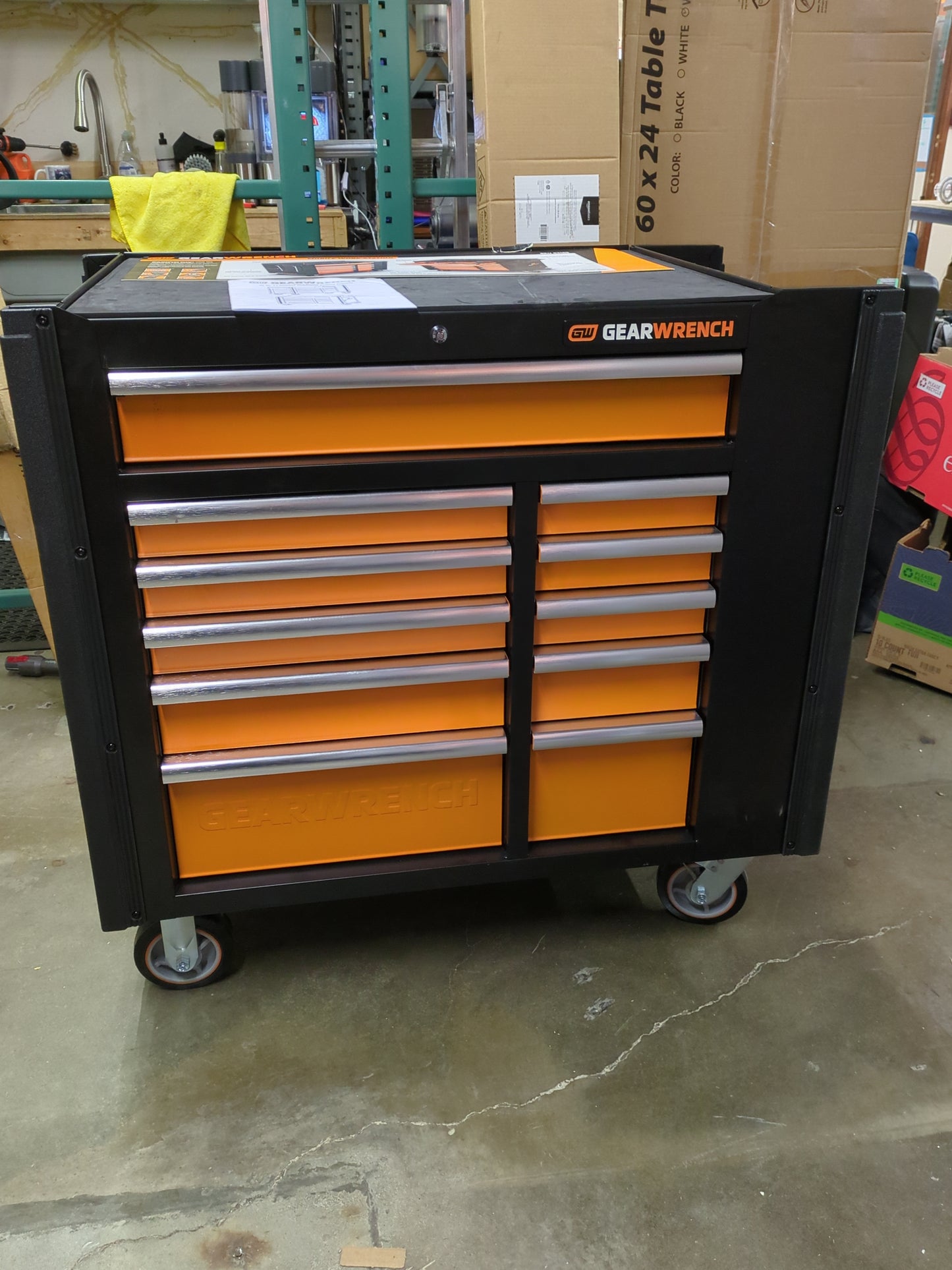 NEW - GEARWRENCH 42" 11 Drawer Mobile Work Station, Black & Orange - 83169 - Retail $1499