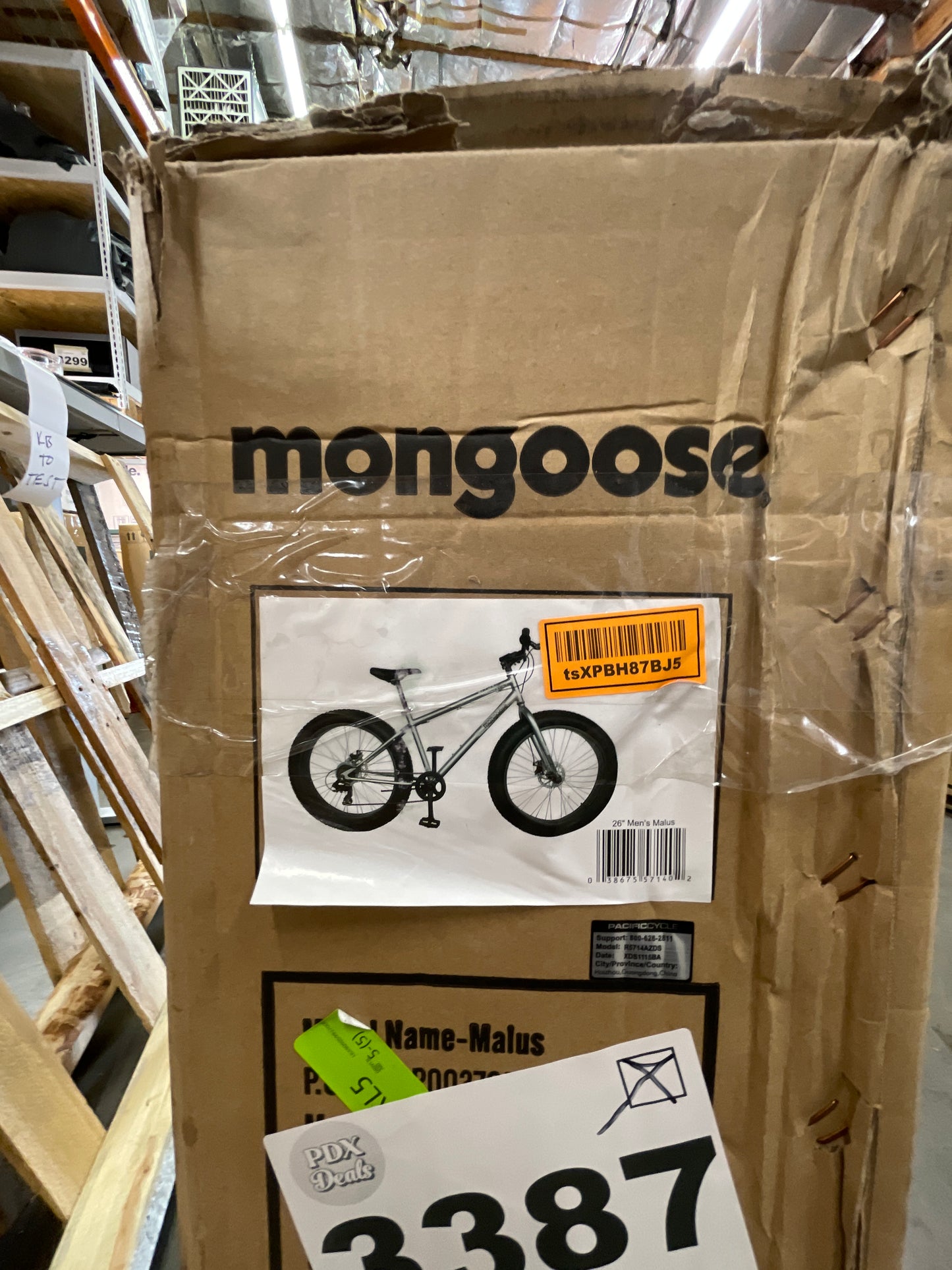 NEW - Mongoose Malus Mens and Womens Fat Tire Mountain Bike, 26-Inch Bicycle Wheels, 4-Inch Wide Knobby Tires, Steel Frame, 7 Speed Drivetrain Bicycle, Shimano Rear Derailleur, Disc Brakes, Silver/Black - Retail $412