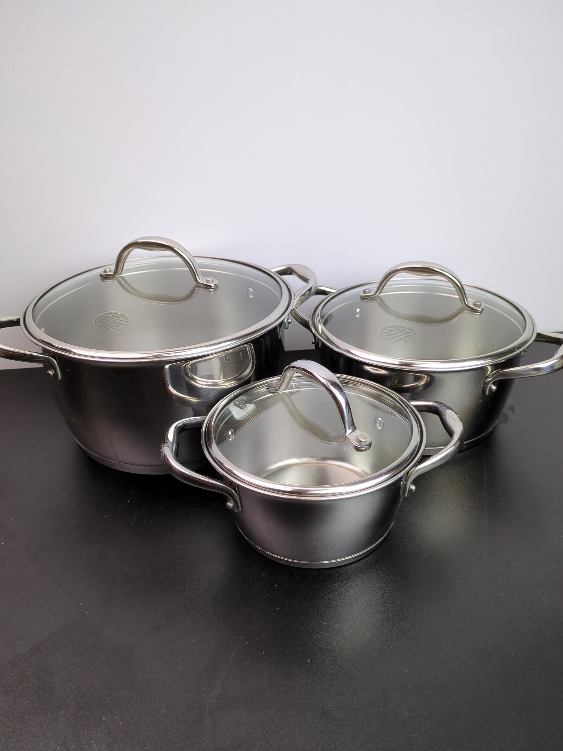 NEW - Tramontina 6-piece Stackable Sauce Pot Set - Retail $69