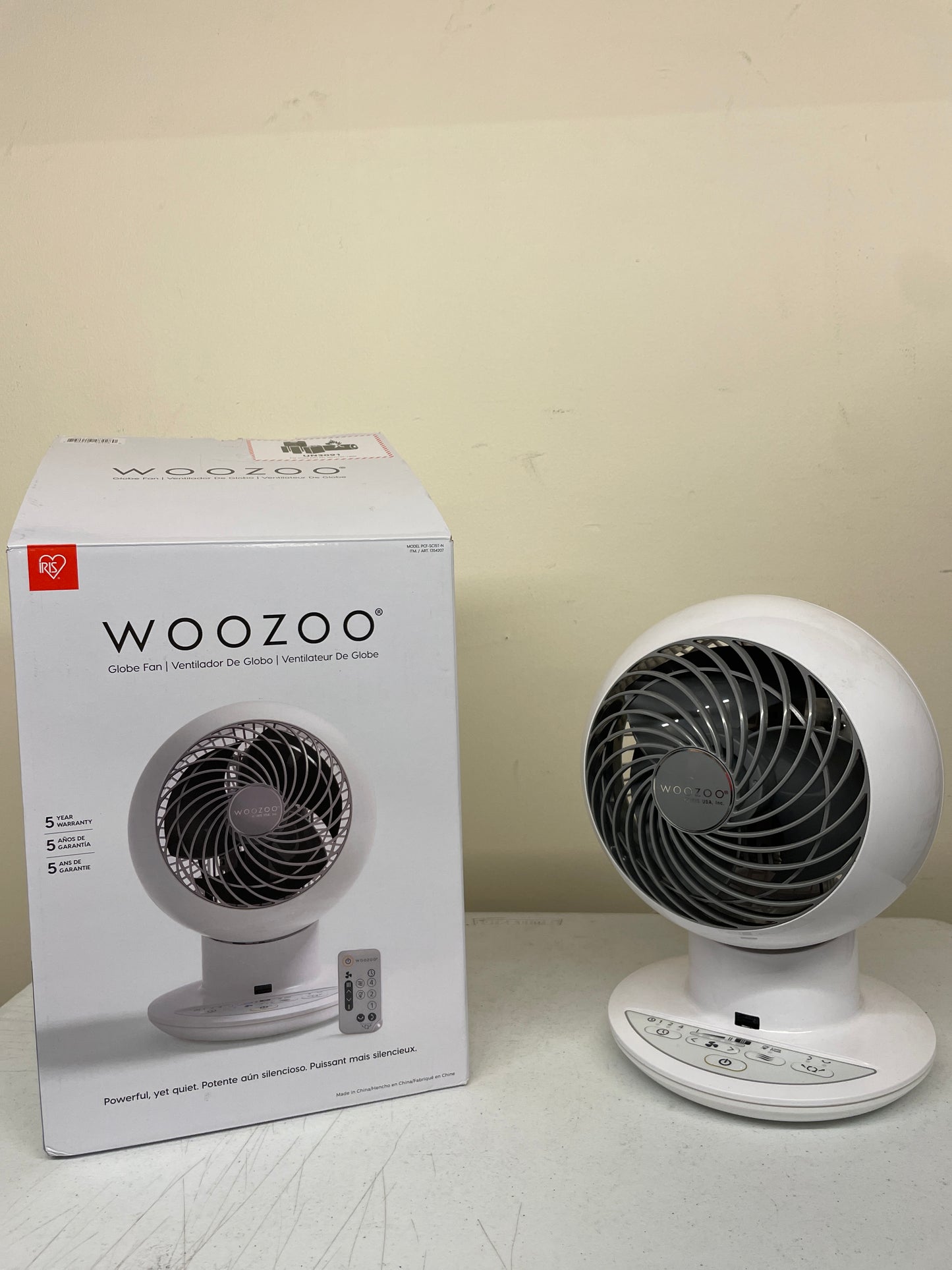 Woozoo Globe Multi-Directional 5-Speed Oscillating Fan w/ Remote - Retail $44