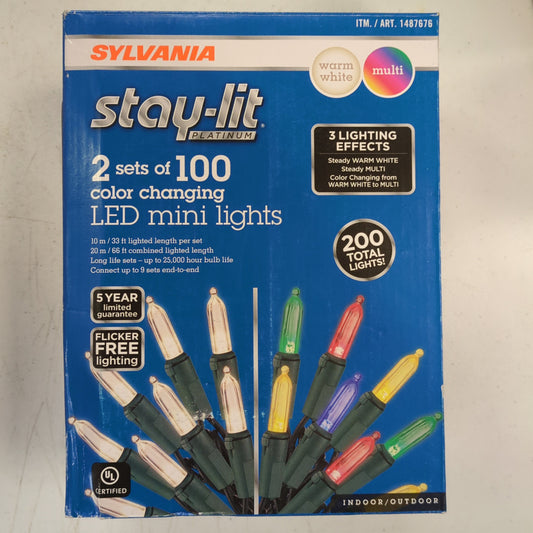 Sylvania Platinum 100-Count Color Changing LED Mini Dual Lights (33 ft. Length) - Retail $24