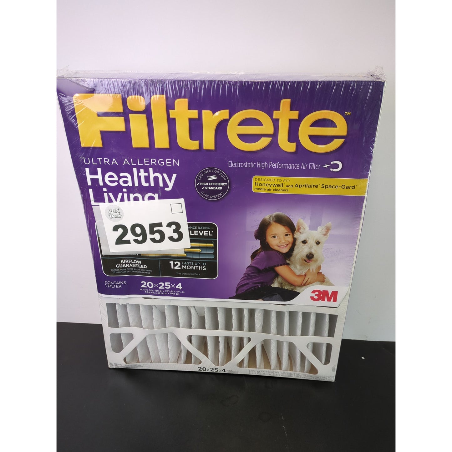 NEW - Filtrete 20x25x4 Air Filter, MPR 1550, MERV 12, Healthy Living Ultra Allergen Healthy Living 12-Month Deep-Pleated 4-Inch Air Filter - Retail $35