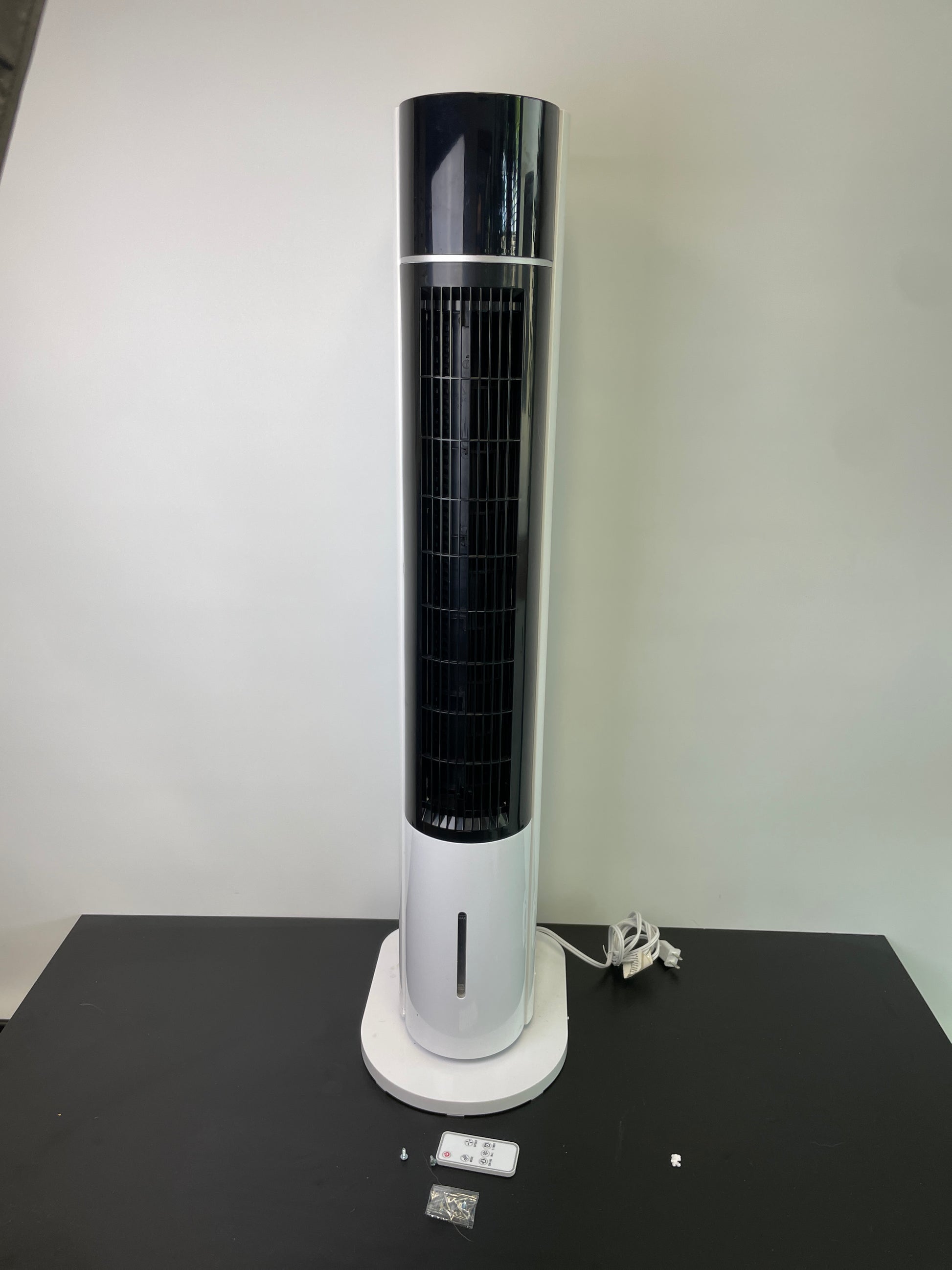 Swamp Cooler Fan, Oscillating Evaporative Air Cooler 43-inch, Quiet Air Conditioner Fan, lnstant Cool & Easy Use, 3 Modes & 3 Speeds, 12H Timer, 2 Ice Boxes, Remote & Panel Control for Room & Office - Retail $179