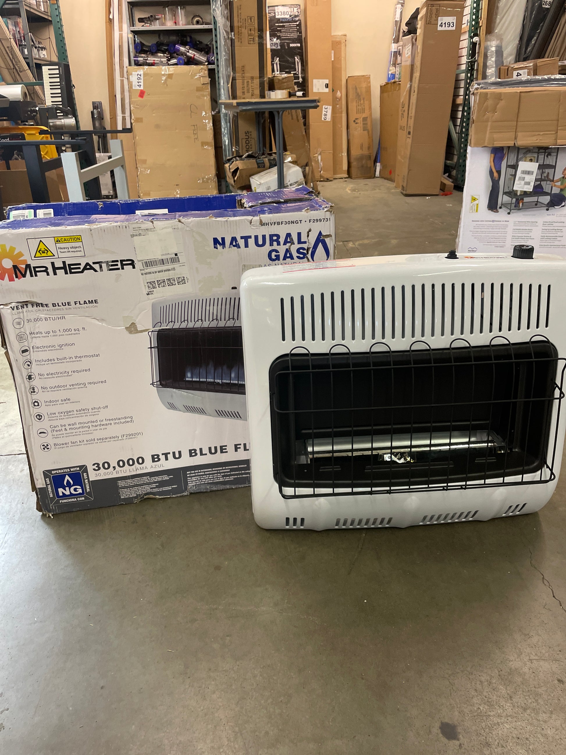 Mr. Heater 30,000 BTU Vent Free Blue Flame Natural Gas Heater MHVFB30NGT - Retail $193