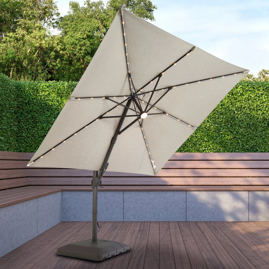 Costco - Seasons Sentry 10ft Square Solar LED Cantilever Umbrella E - Retail $699