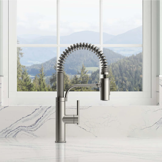 NEW - Kohler Provo Stainless Steel Semi-Pro Kitchen Faucet - Retail $219