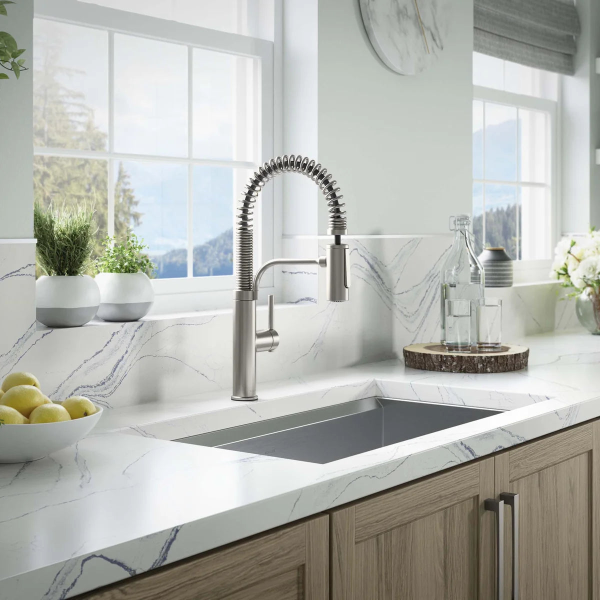 NEW - Kohler Provo Stainless Steel Semi-Pro Kitchen Faucet - Retail $219