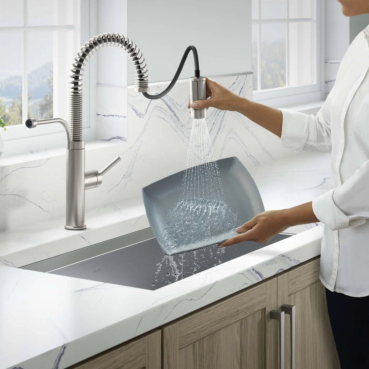 Kohler Provo Stainless Steel Semi-Pro Kitchen Faucet - Retail $219