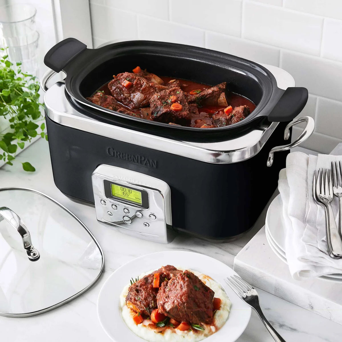 GreenPan Elite 8-in-1 Programmable 6-Quart Slow Cooker - Retail $159