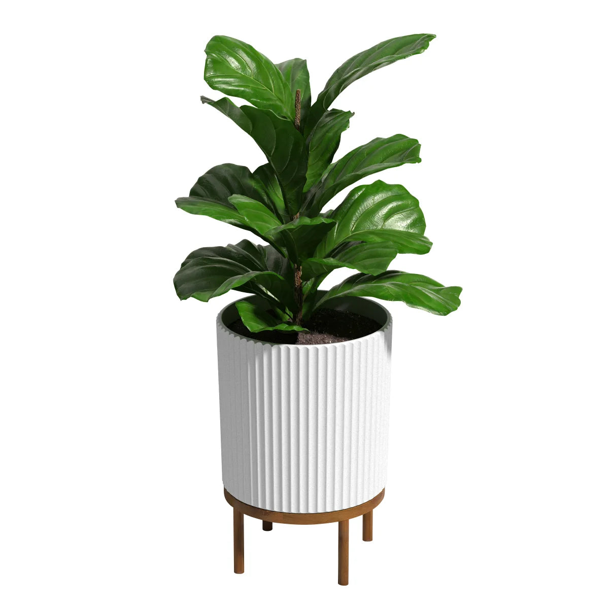 Capri Planter with Wood Stand by Veradek, 2-pack 21.5in - Retail $99