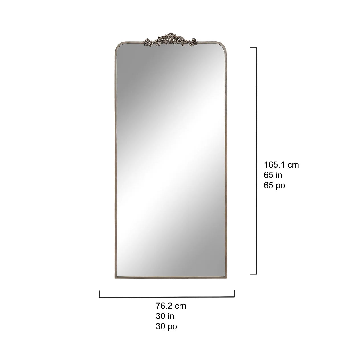 Ravena Floor Mirror Silver - Retail $249