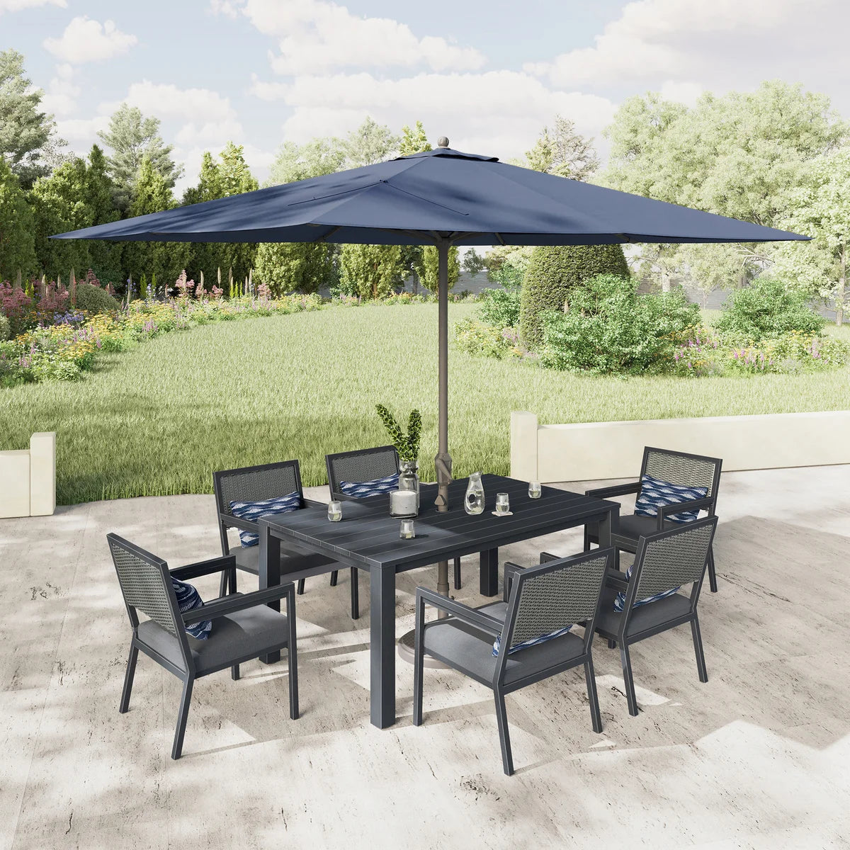 Seasons Sentry 8ft x 11ft Height Adjustable Market Umbrella- Retail $224