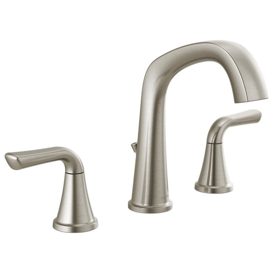 NEW - Delta Larkin Brushed Nickel Two Handle Widespread Bathroom Faucet - Retail $129