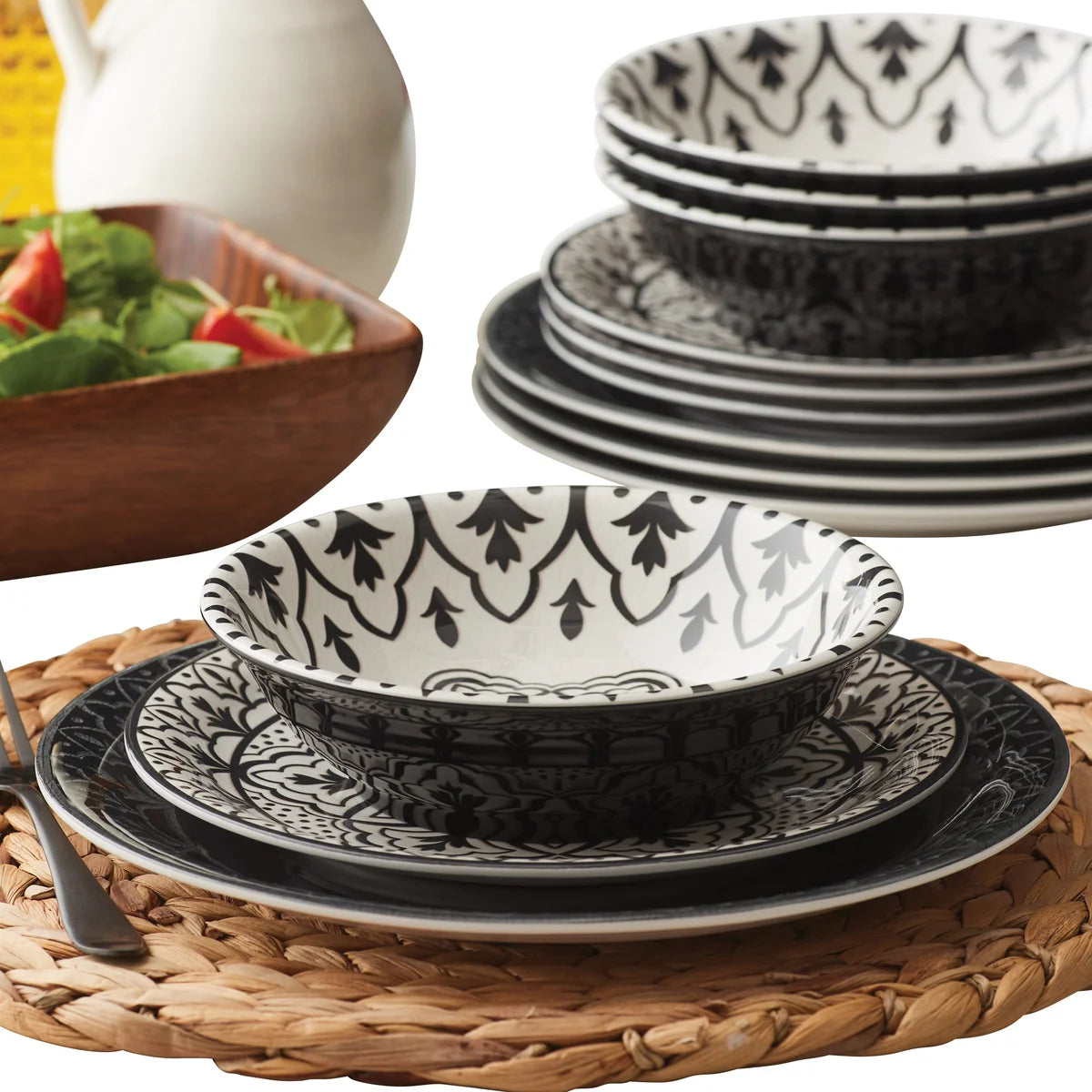 Melamine 12-piece Dinnerware Set- Retail $29