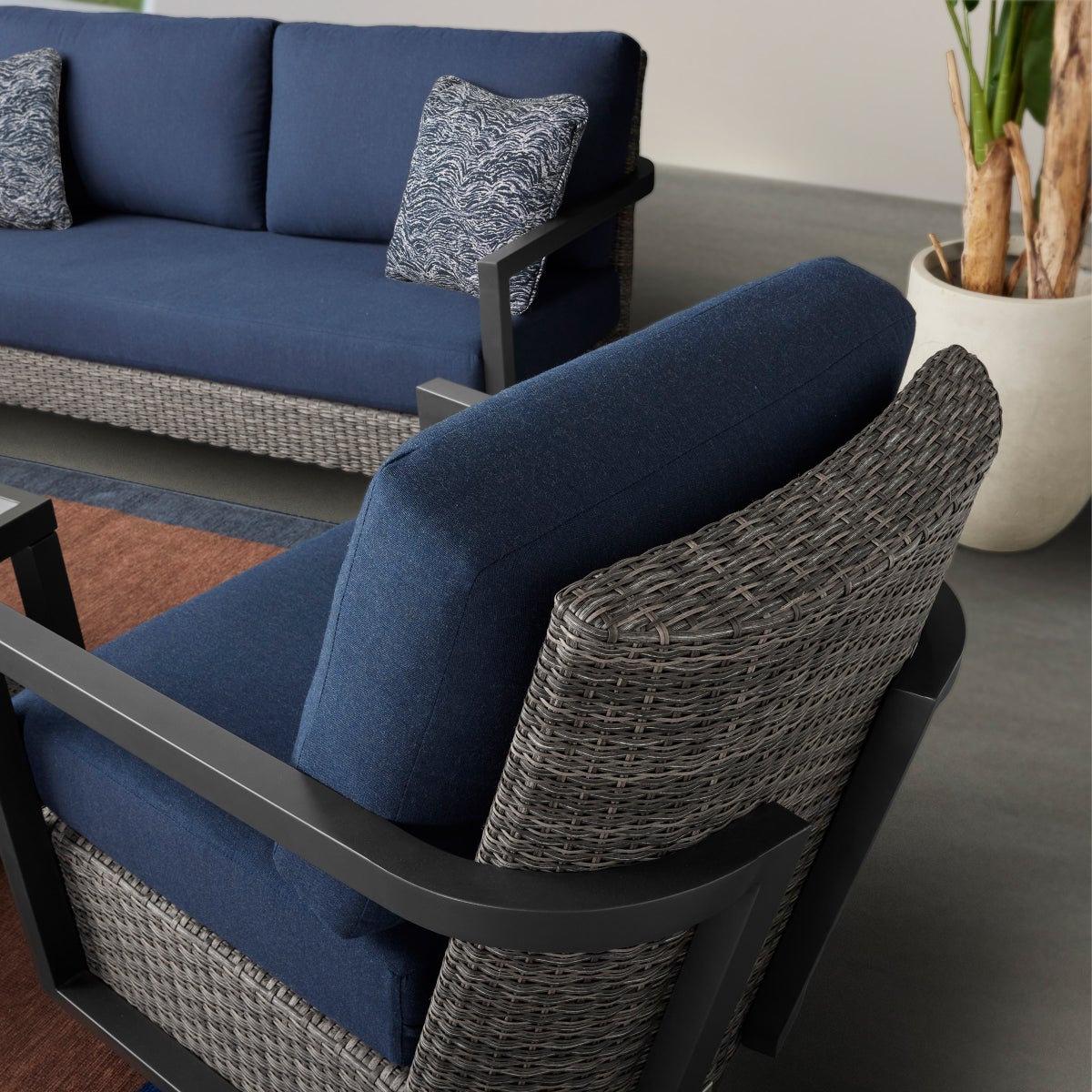 Agio Luna 4-piece Outdoor Patio Woven Deep Seating Set