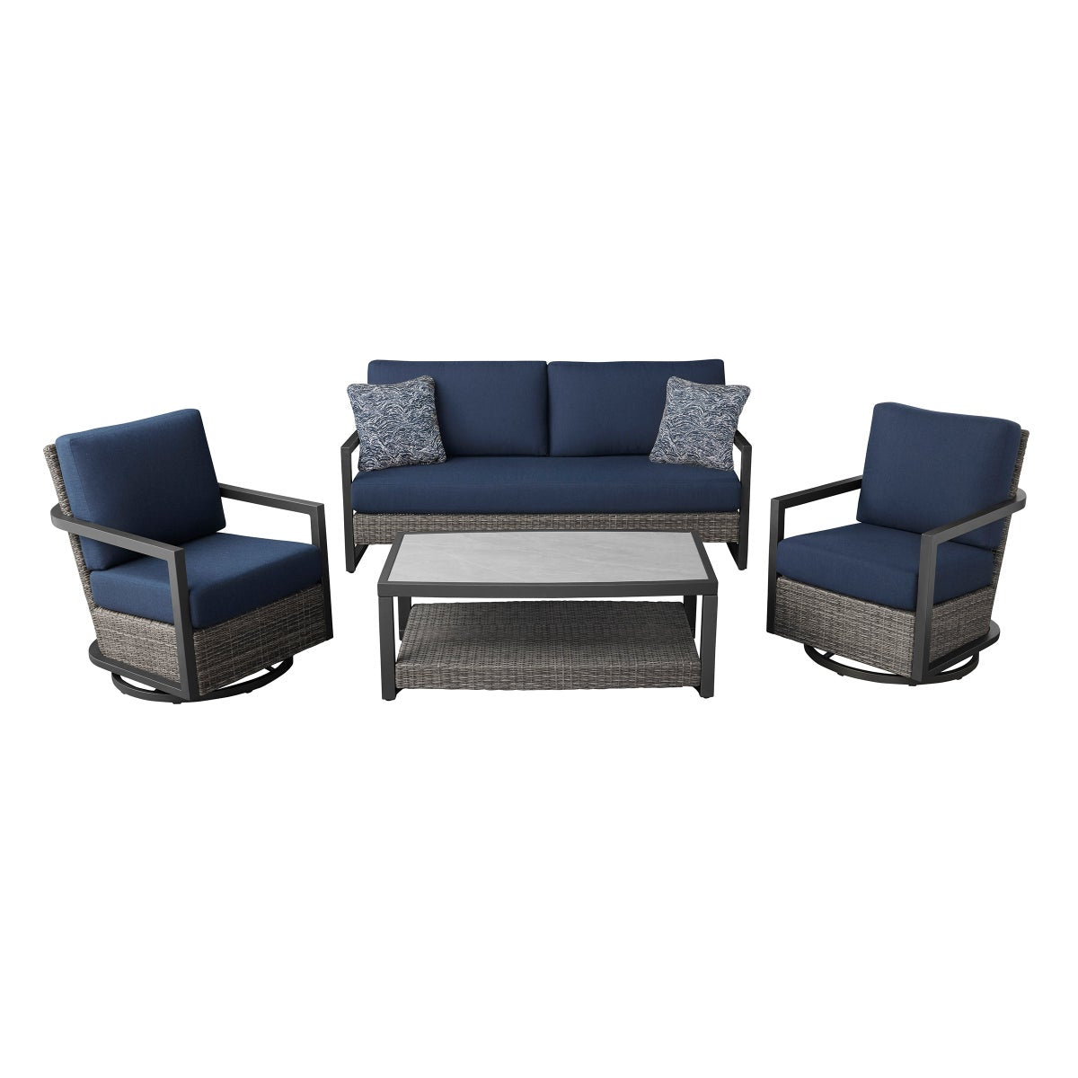 Agio Luna 4-piece Outdoor Patio Woven Deep Seating Set