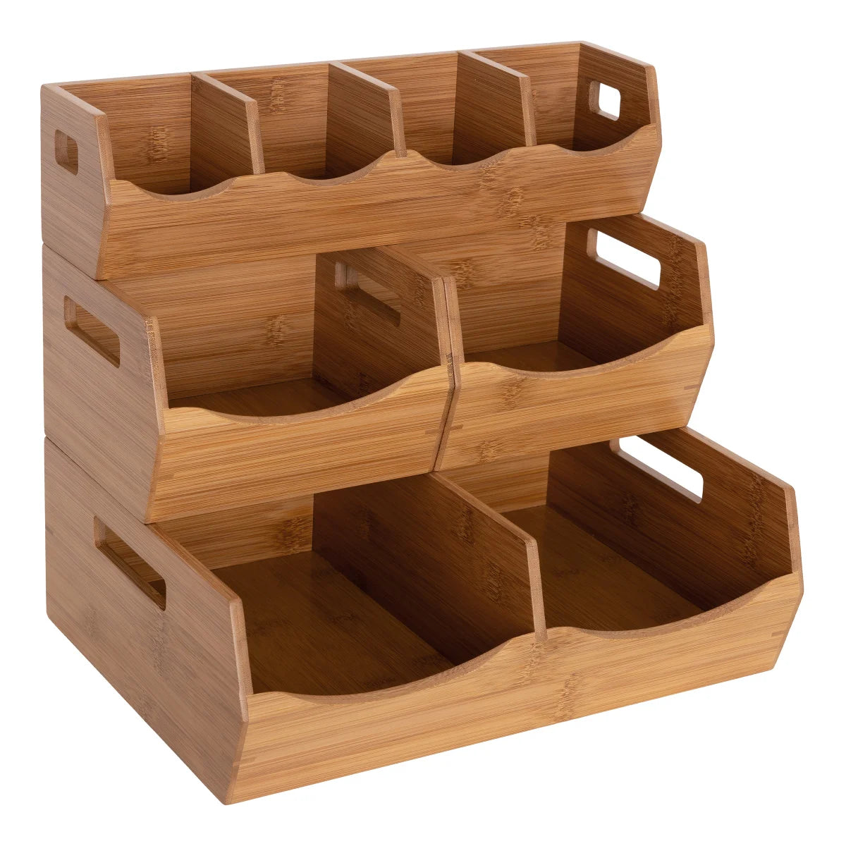 Seville Bamboo Stackable Bin Organizer, 4-piece - Retail $36