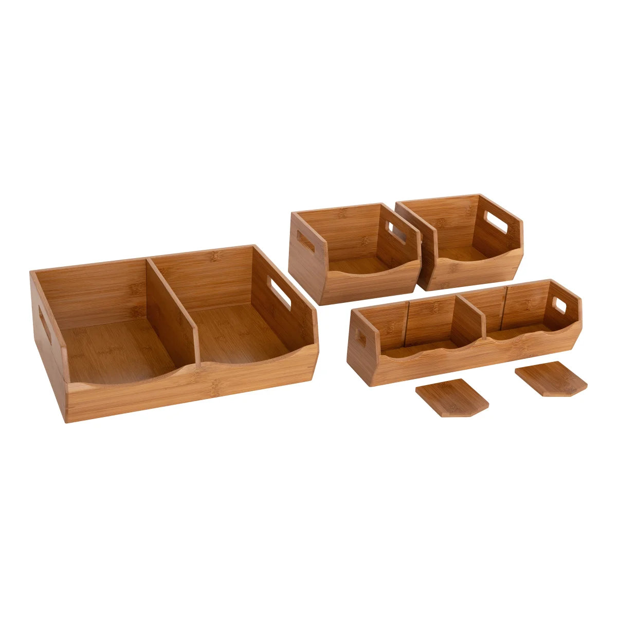 Seville Bamboo Stackable Bin Organizer, 4-piece - Retail $36